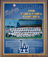 1988 Dodgers World Champions Healy plaque