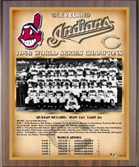 1948 Indians World Champions Healy plaque