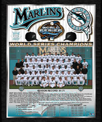 2003 Marlins World Champions Healy plaque