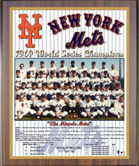 1969 Mets World Champions Healy plaque