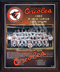 1983 Orioles World Champions Healy plaque