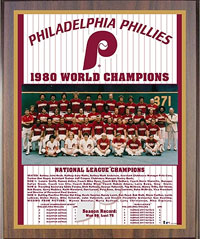 1980 Phillies World Champions Healy plaque