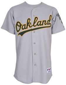 A's road grey authentic jersey