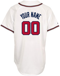 Braves personalized home replica jersey