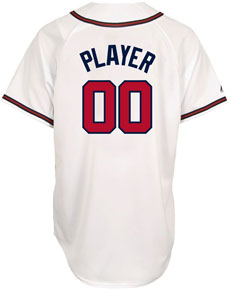 Braves player home replica jersey