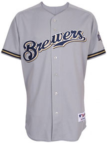 Brewers road grey authentic jersey
