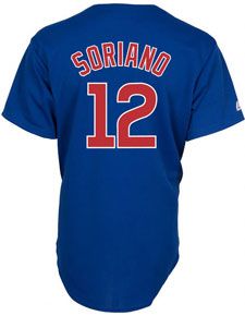Alfonso Soriano home, road and alternate jerseys