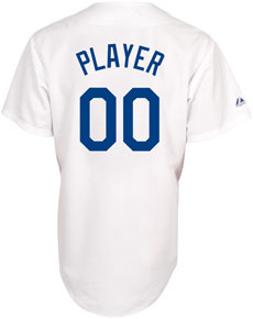 Dodgers player home replica jersey