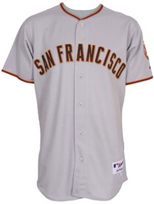 Giants road grey authentic jersey