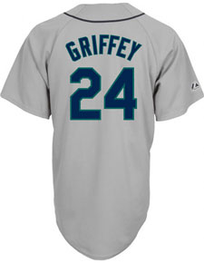 Ken Griffey Jr home and road jerseys