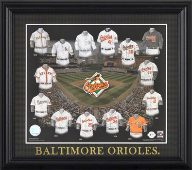 Baltimore Orioles uniform collage