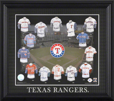 Texas Rangers uniform collage