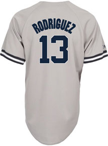 Alex Rodriguez home and road jerseys