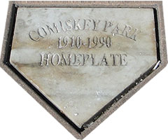 The marble replica of Comiskey Park's home plate