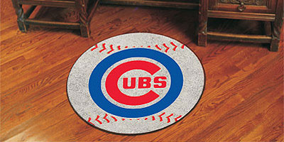 Cubs baseball floor mat