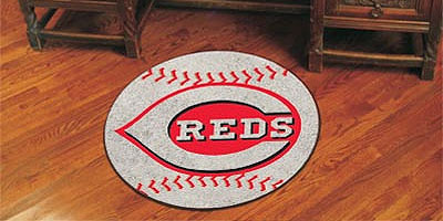 Reds baseball floor mat