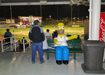 Homer Simpson statue at Isotopes Park