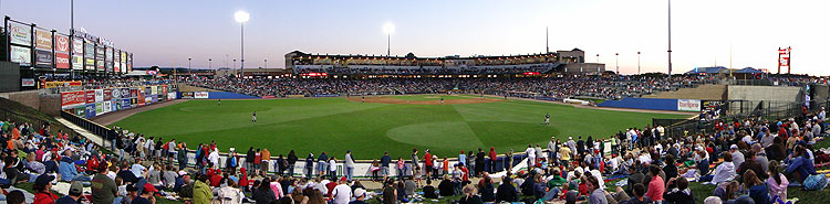 View of Lehigh Valley's Coca-Cola Park from its berm