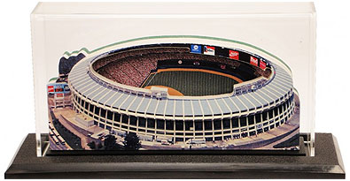 Atlanta Stadium model in display case