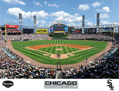 U.S. Cellular Field mural with White Sox logos