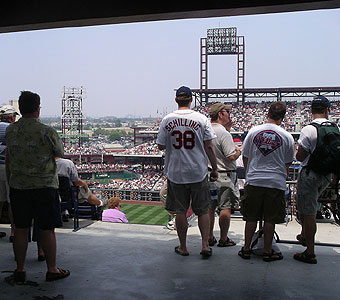 The upper open concourse at Citizens Bank Park