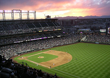 Coors Field at sunset