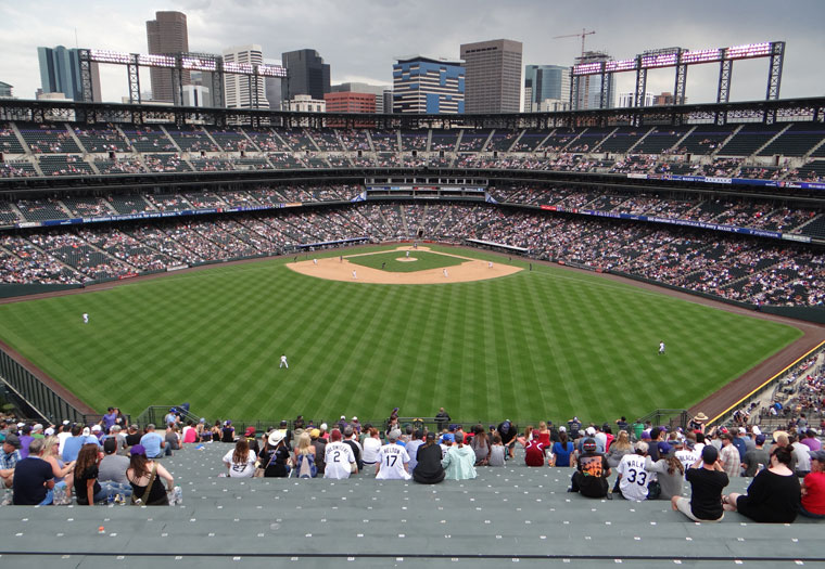 Coors Field and the Denver skyline