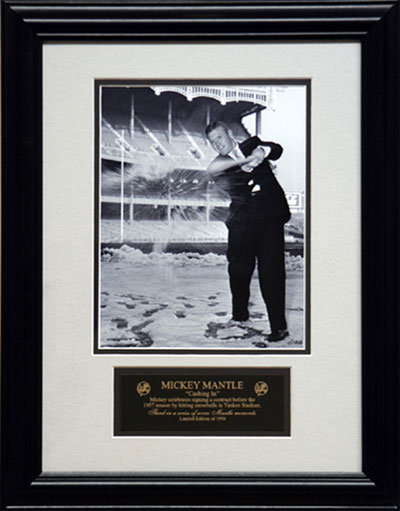 Mickey Mantle hitting snowballs at Yankee Stadium