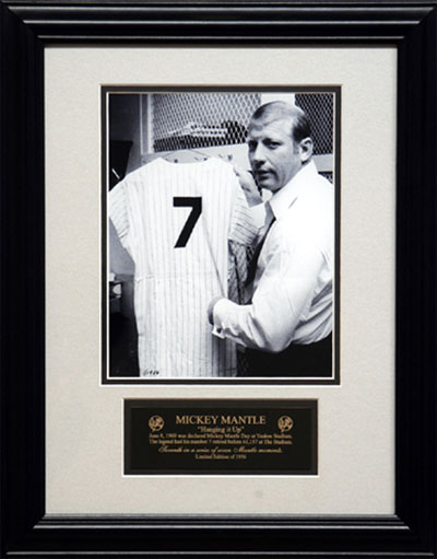 Mickey Mantle on his jersey retirement day