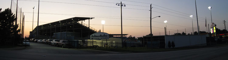 Drillers Stadium at dusk during its final weekend as an active minor league venue