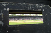 The Rickwood Classic, as seen through the left field scoreboard
