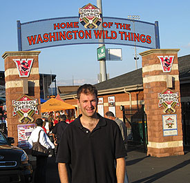 Outside the main gate of the home of the Washington Wild Things