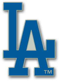 Interlocking LA Dodgers logo pin