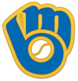 Milwaukee Brewers ball glove logo pin