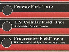 Ballparks listed on plaque