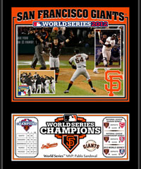 2012 San Francisco Giants World Series Champions plaque