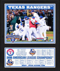 2010 Texas Rangers American League Champions plaque