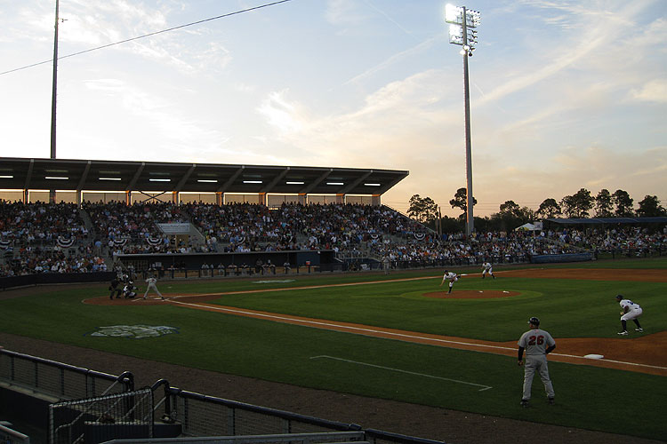 The first pitch of the first game in Charlotte Stone Crabs history