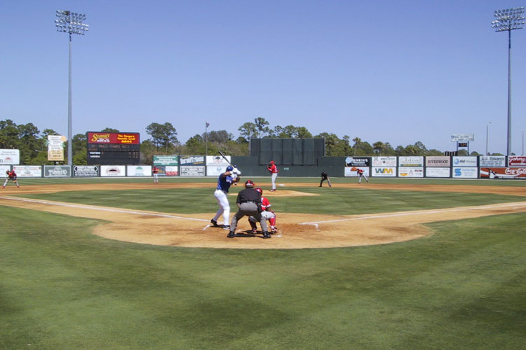 Andres Galarraga awaiting a pitch at Charlotte County Stadium in 2001