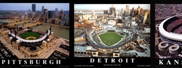 Aerial views of ballpark posters