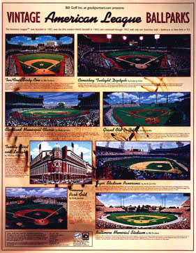 Vintage American League Ballparks poster