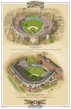 Baltimore ballparks poster