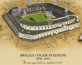 Detroit ballpark poster - Tiger Stadium