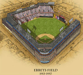 New York ballpark poster - Ebbets Field