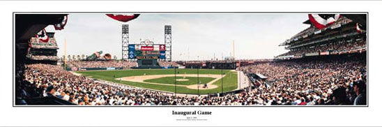 AT&T Park first game panorama poster