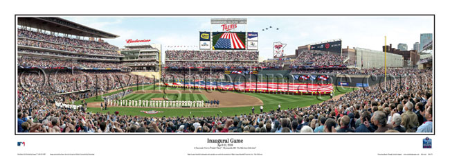 Target Field - Inaugural game ceremonies panorama poster
