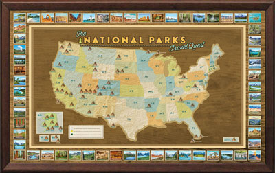Framed National Parks map print