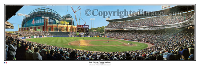 County Stadium panorama poster