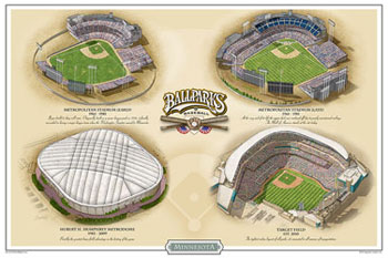 Minnesota ballparks poster