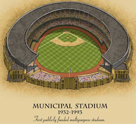 Cleveland ballpark poster - Municipal Stadium